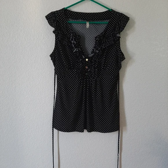 HEART SOUL POLKADOT TOP SIZE MED - Picture 1 of 5
